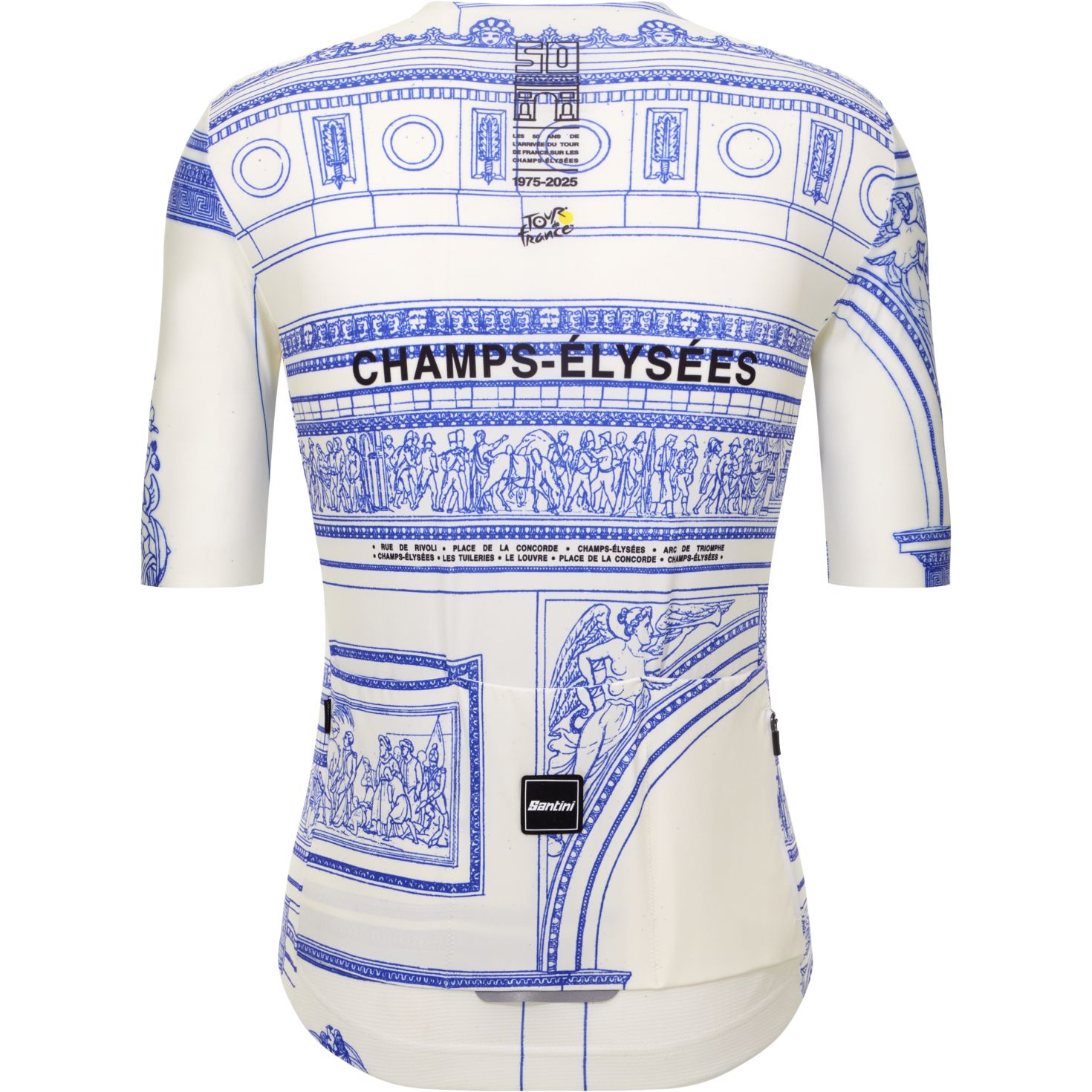 Santini Arrivée Arc De Triomphe Jersey Men Tour de France™ 2025  Collection RE97175CARC5TDF white BI