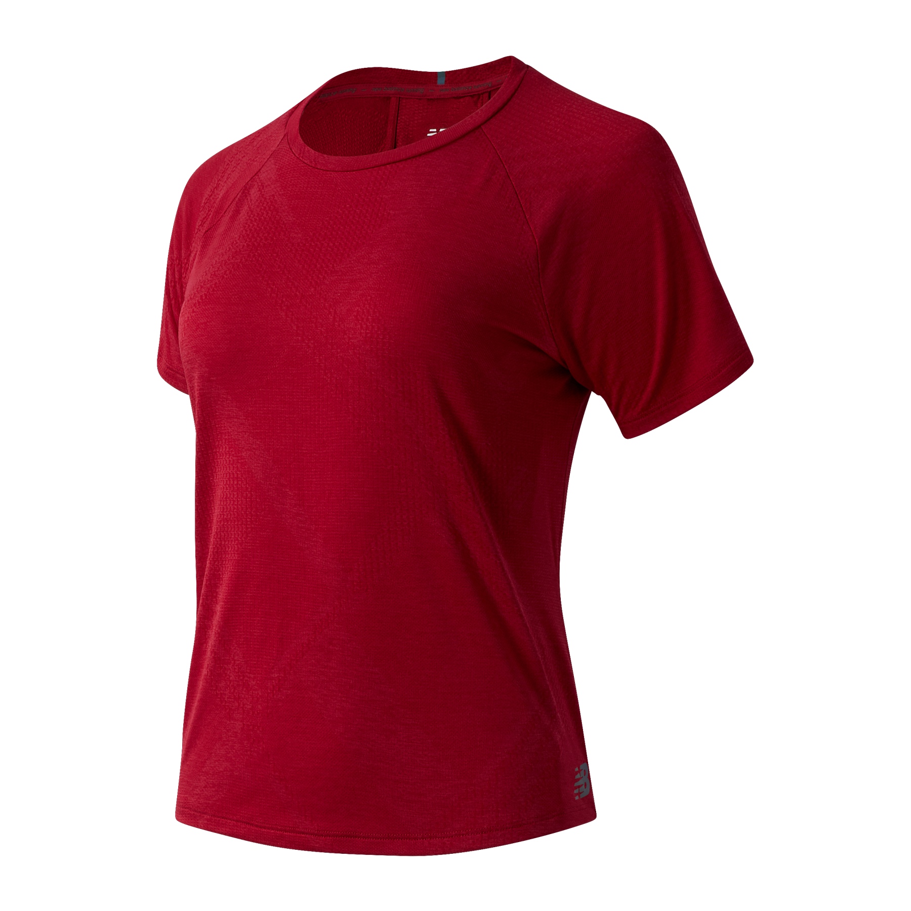 Image of New Balance Q Speed Fuel Jacquard Women's Shortsleeve Shirt - neo crimson