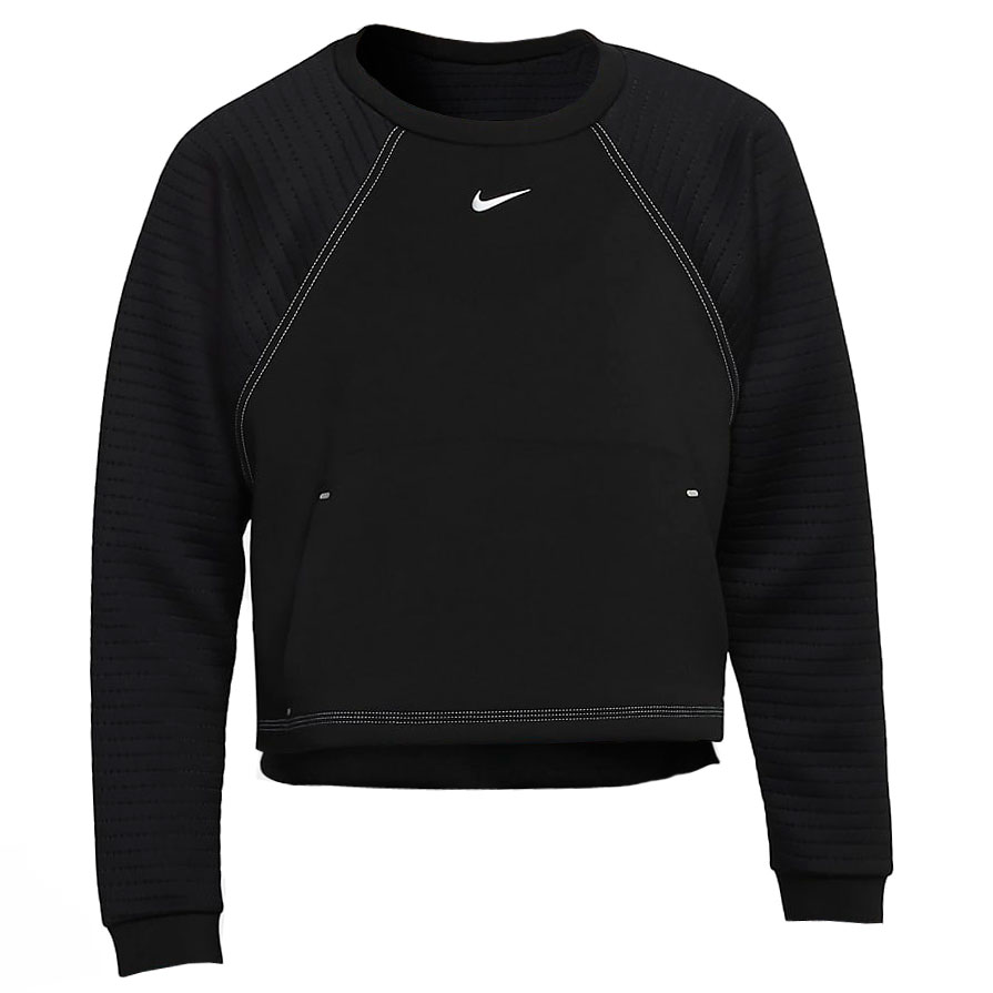 Productfoto van Nike Pro Fleece Crew Hardloopshirt met lange mouwen Dames - black/metallic silver CU5745-010
