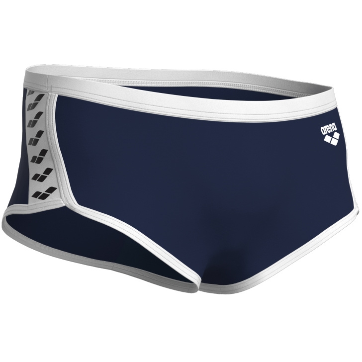 アリーナPerformance Icons Low-Waist Navy 85 arena Performance Icons Solid Low-Waist Swim Shorts Men - Navy
