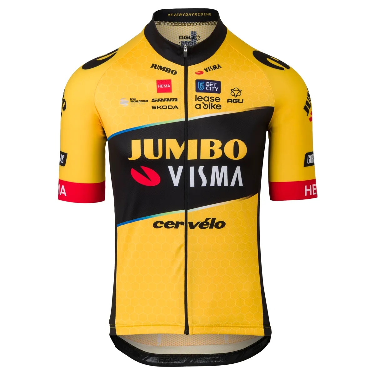 Productfoto van AGU Team Jumbo-Visma Replica Shirt met Korte Mouwen - geel