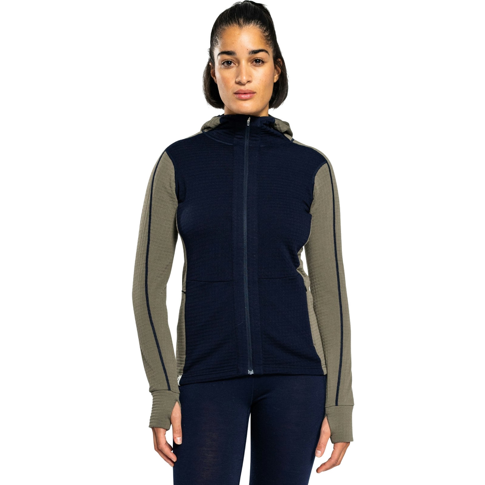 Produktbild von Ulvang Peak Field Midlayer-Kapuzenjacke Damen - Bungee Grey/Navy Blue