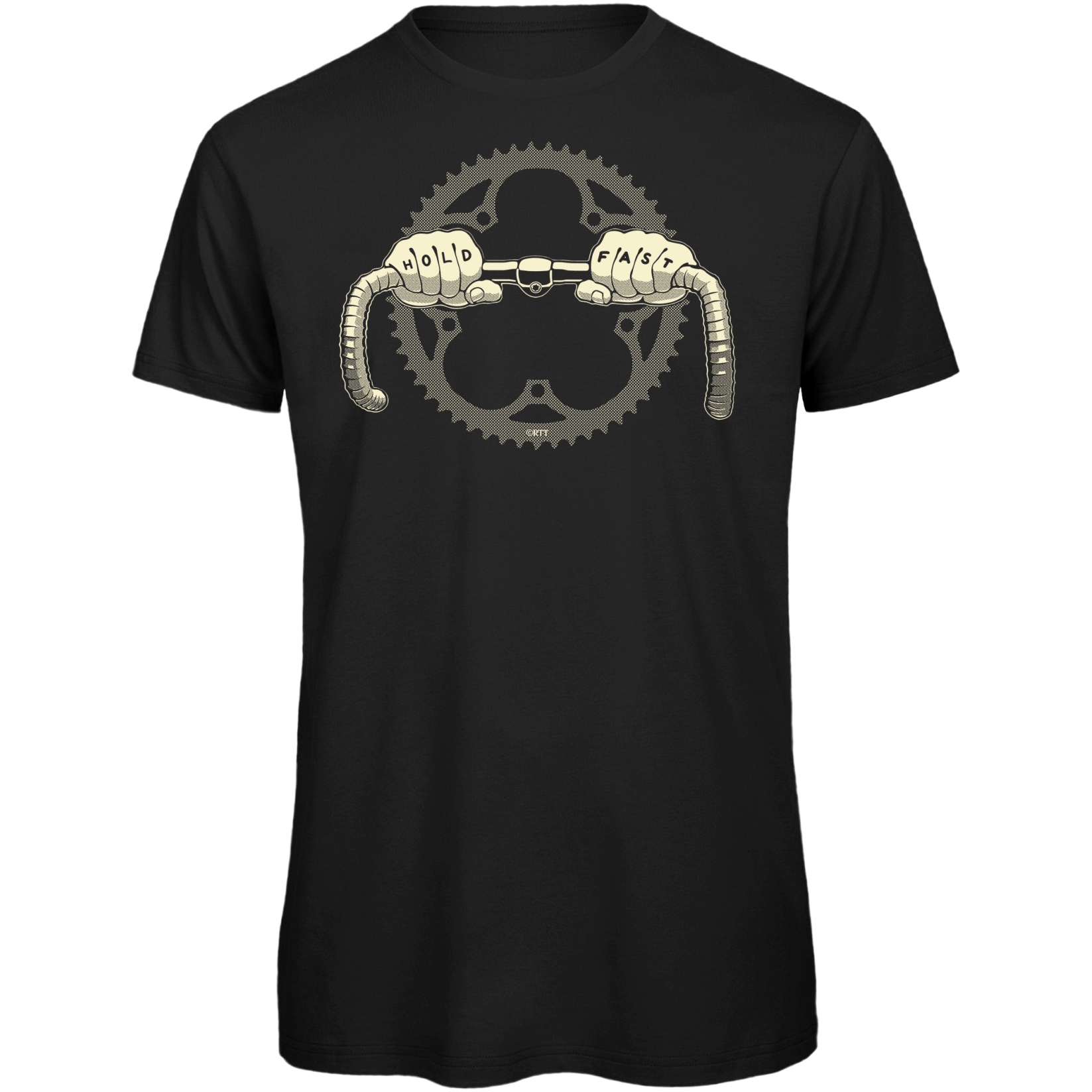 Productfoto van RTTshirts Fiets T-Shirt Hold Fast - zwart