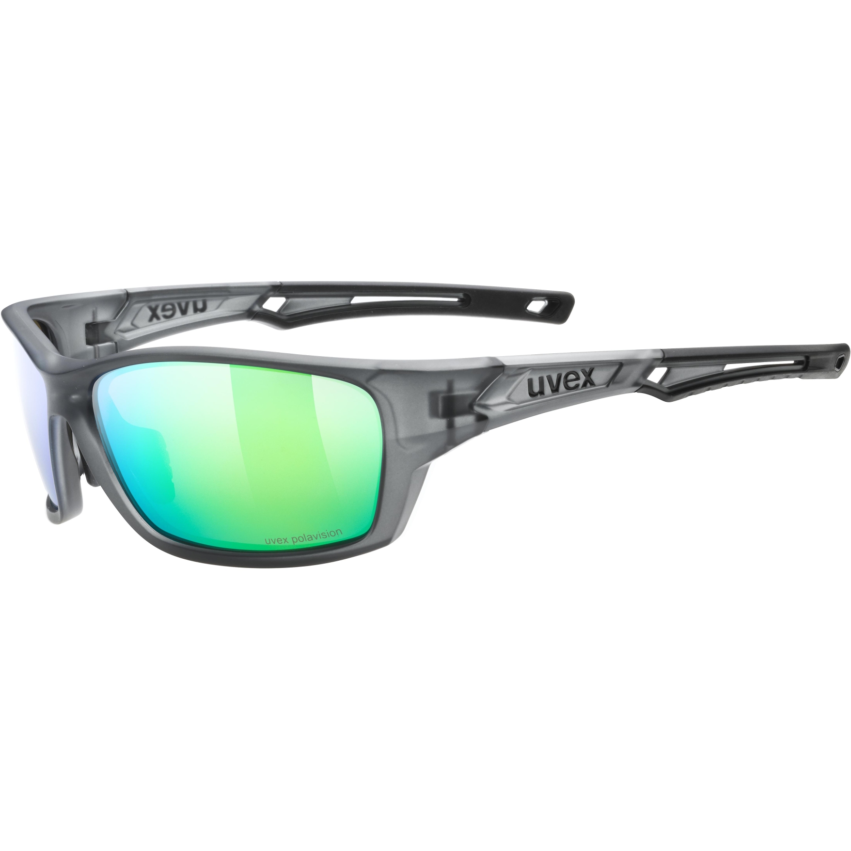Picture of Uvex sportstyle 232 P Glasses - smoke mat/polavision mirror green
