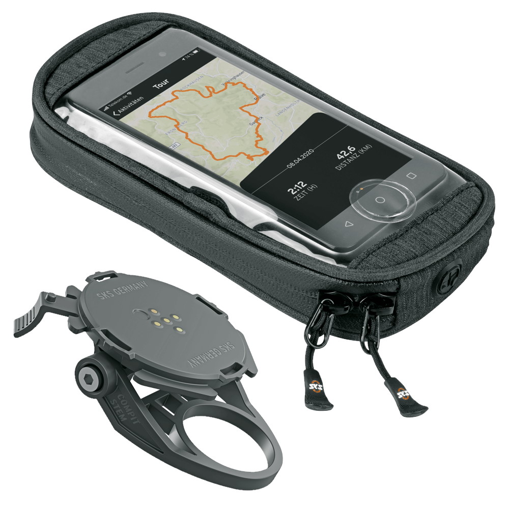 Productfoto van SKS Set Compit Stem + Com/Smartbag - Mobile phone holder + Case