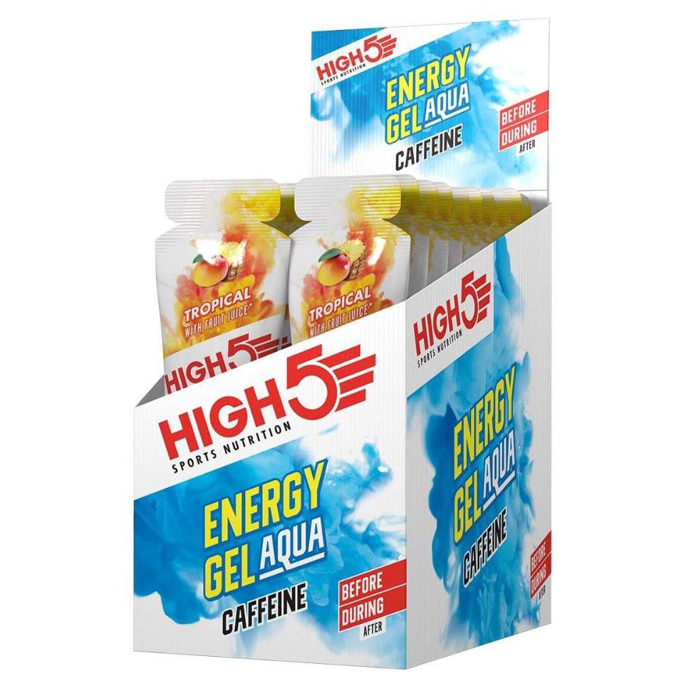 Produktbild von High5 Energy Gel Aqua Caffeine Hit - Fruchtsaft-Gel + Koffein - 20x66g