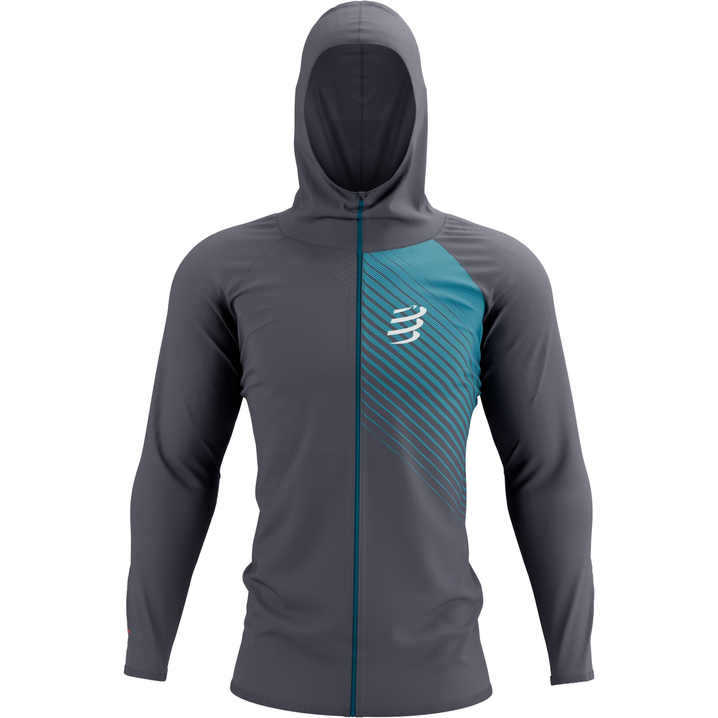 Picture of Compressport 3D Thermo Seamless Hoodie Zip - magnet/mosaic blue