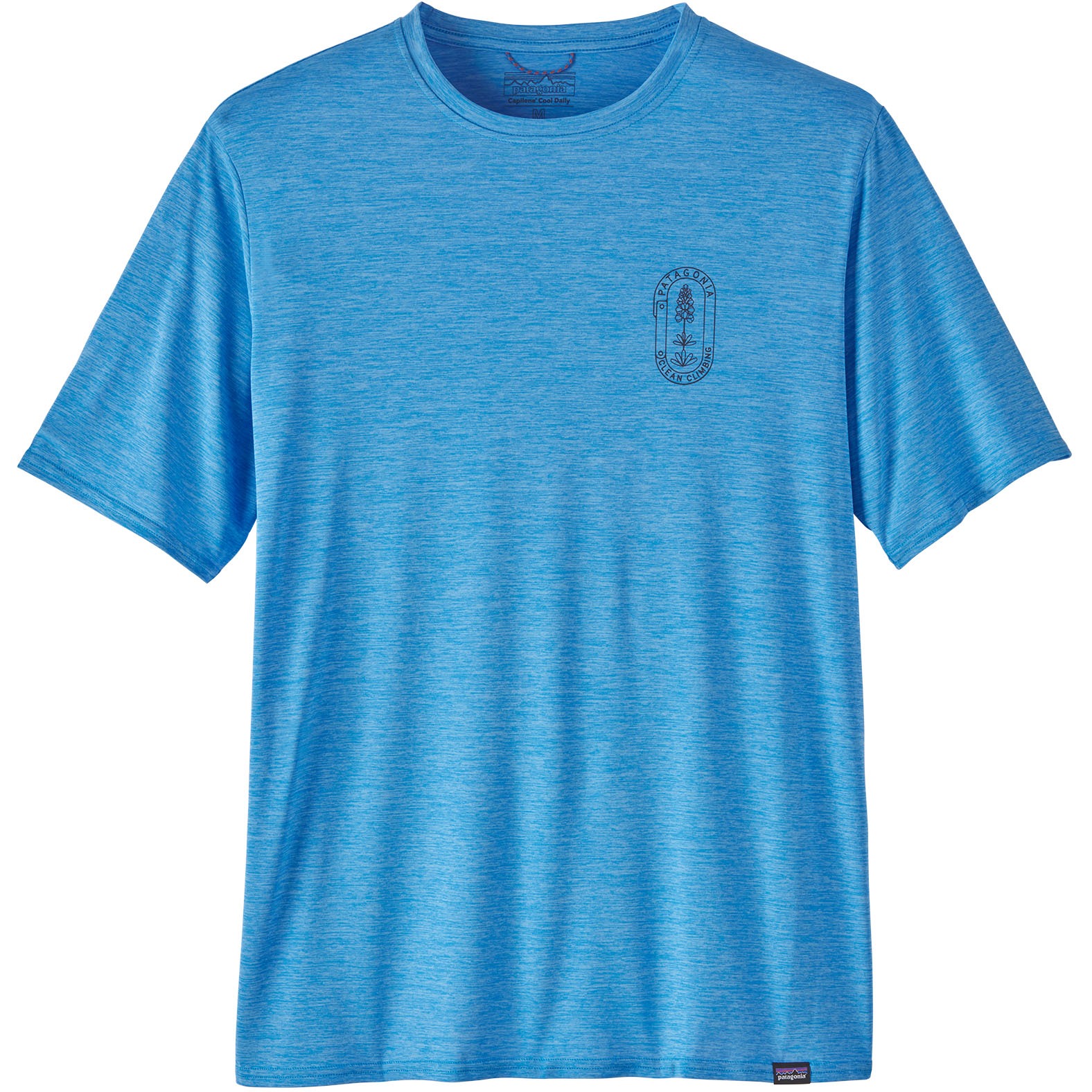 Productfoto van Patagonia Capilene Cool Daily Graphic - Lands T-Shirt Heren - Clean Climb Bloom: Vessel Blue X-Dye
