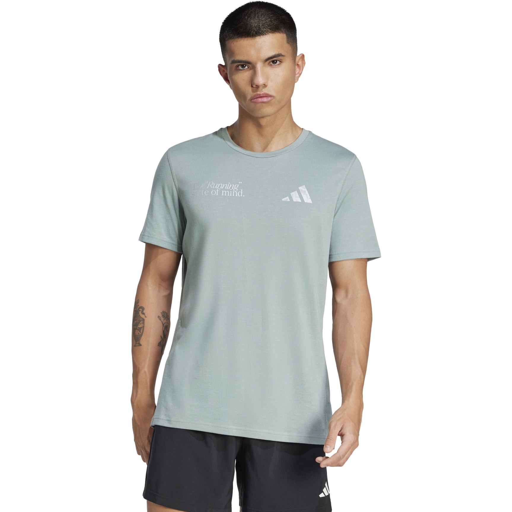 Photo produit de adidas T-Shirt Homme - Ultimate Metallic Graphic - silver green JI9373