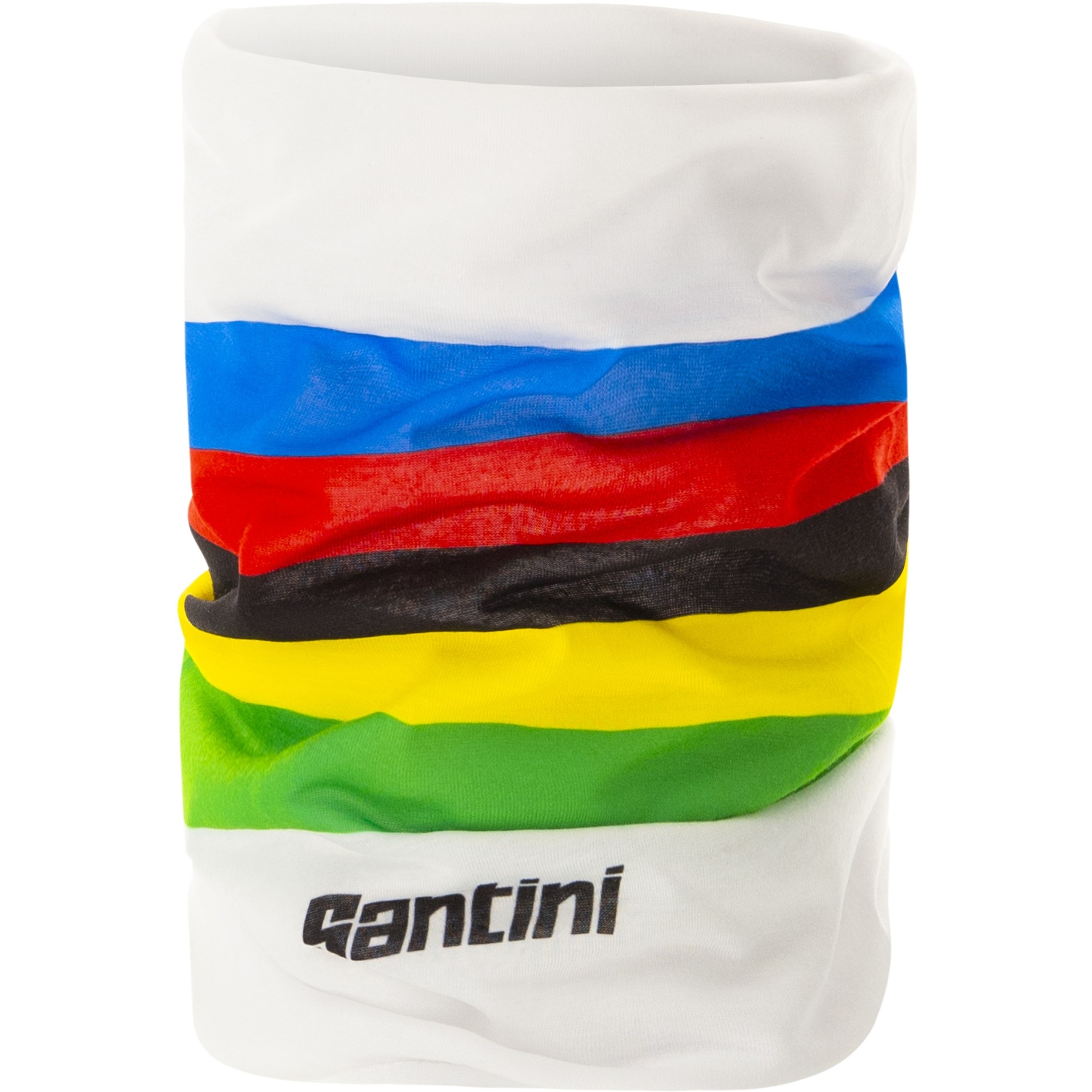 Picture of Santini UCI Rainbow Stripes Neck Warmer RE493--WORLD - white BI