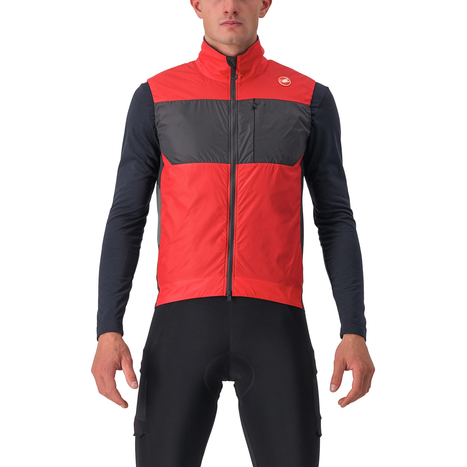 Picture of Castelli Unlimited Puffy Vest - pompeian red/dark grey 642