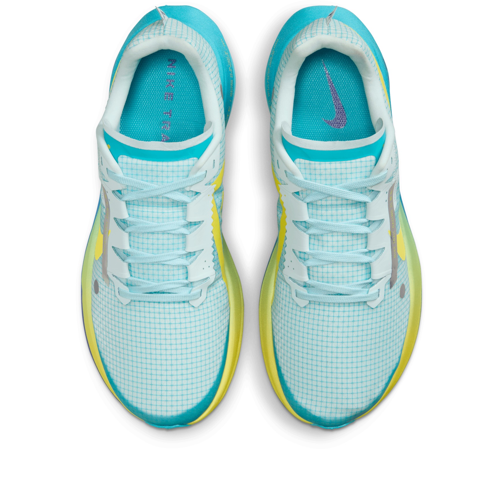 nike blue and yellow running shoes