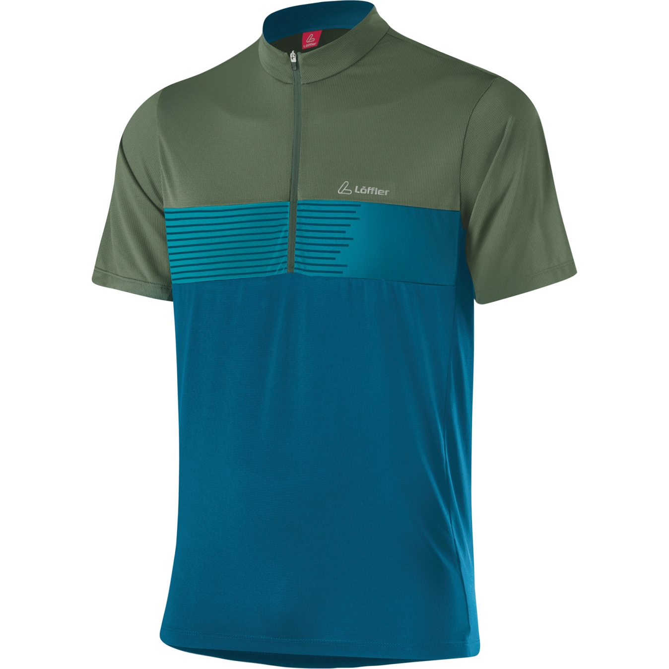 Image of Löffler Scala Half Zip Bike Shirt Men - blue coral 373