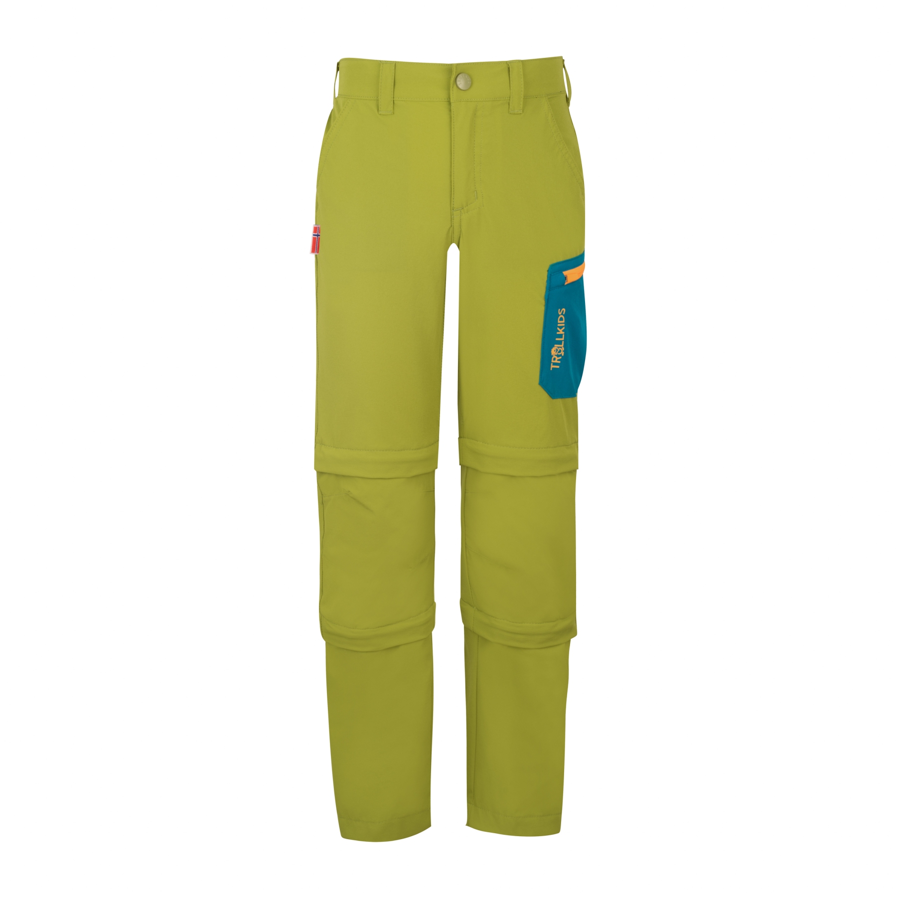 Photo produit de Trollkids Pantalon à Double Fermeture Éclair Enfant - Preikestolen - Pear Green/Lagoon Green/Sahara Sunset