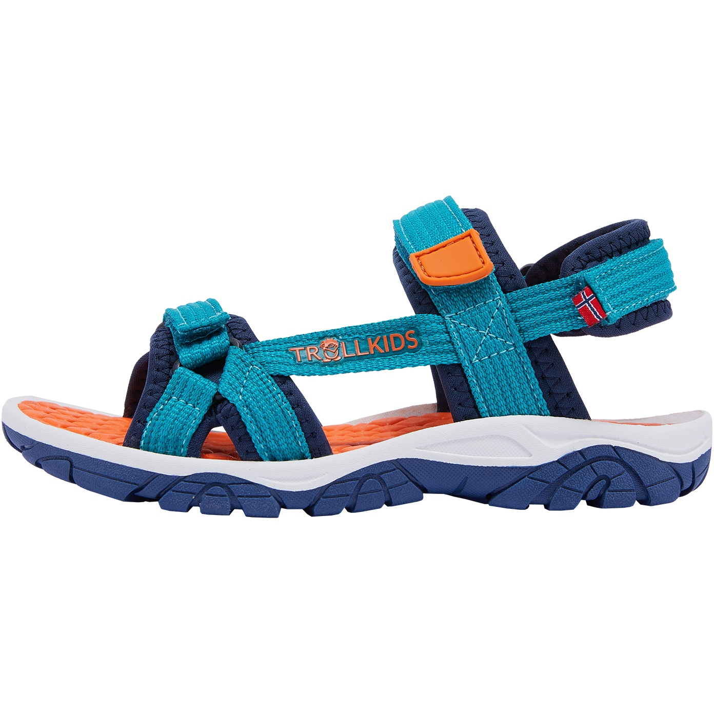 Produktbild von Trollkids Oslofjord Sandalen Kinder - Lake Blue/Bright Orange