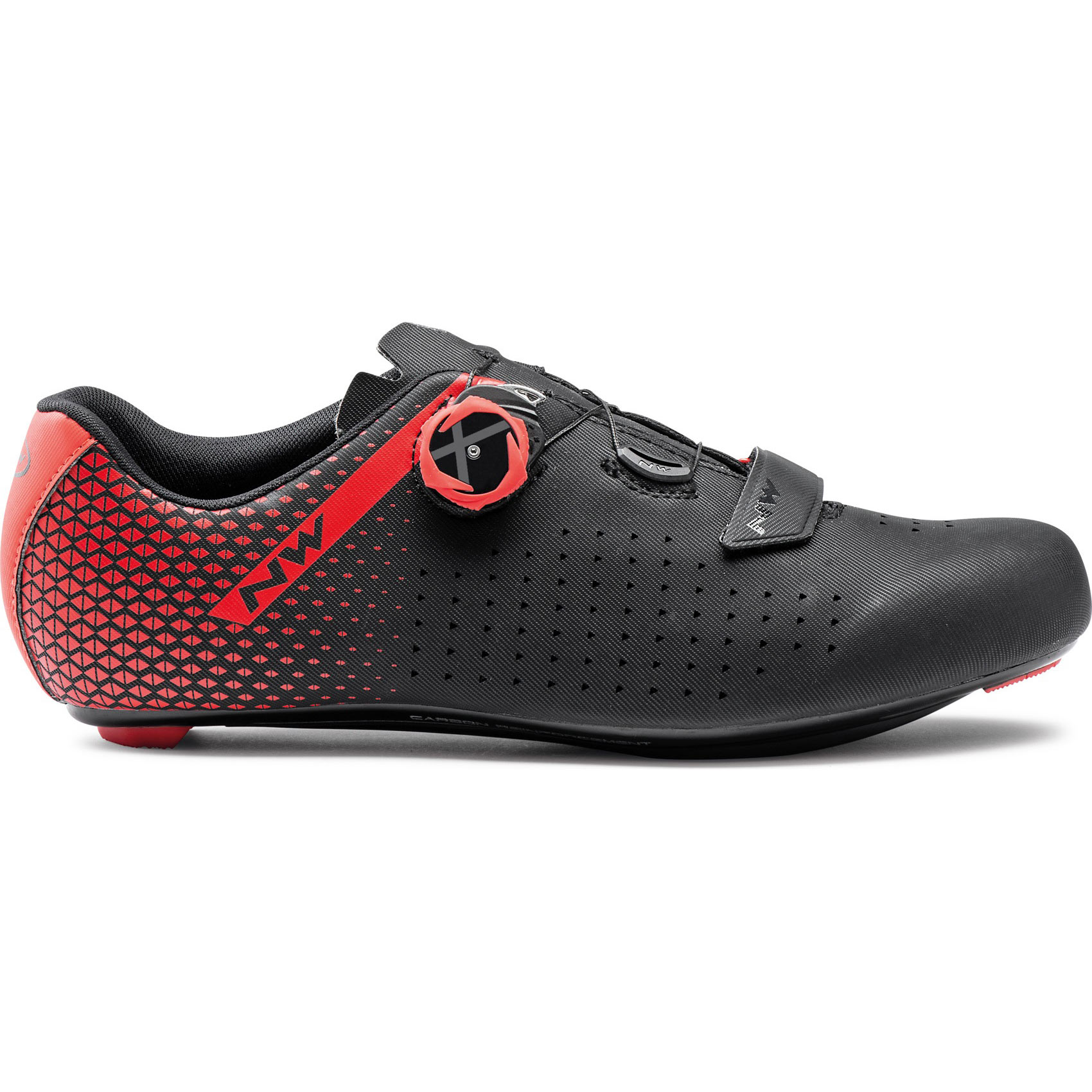Picture of Northwave Core Plus 2 Road Shoes - black/red 15