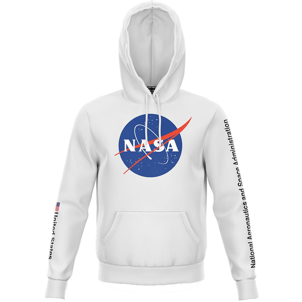 Productfoto van Loose Riders NASA Emblem Fleece Hoodie Heren - Wit