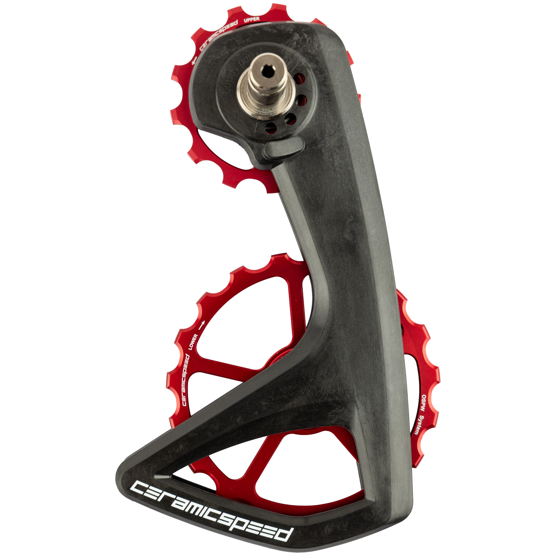 Photo produit de CeramicSpeed Système de Galets de Dérailleur - OSPW RS - 5-Spoke | pour Shimano Dura Ace/Ultegra Di2 (R9250/R8150) - rouge