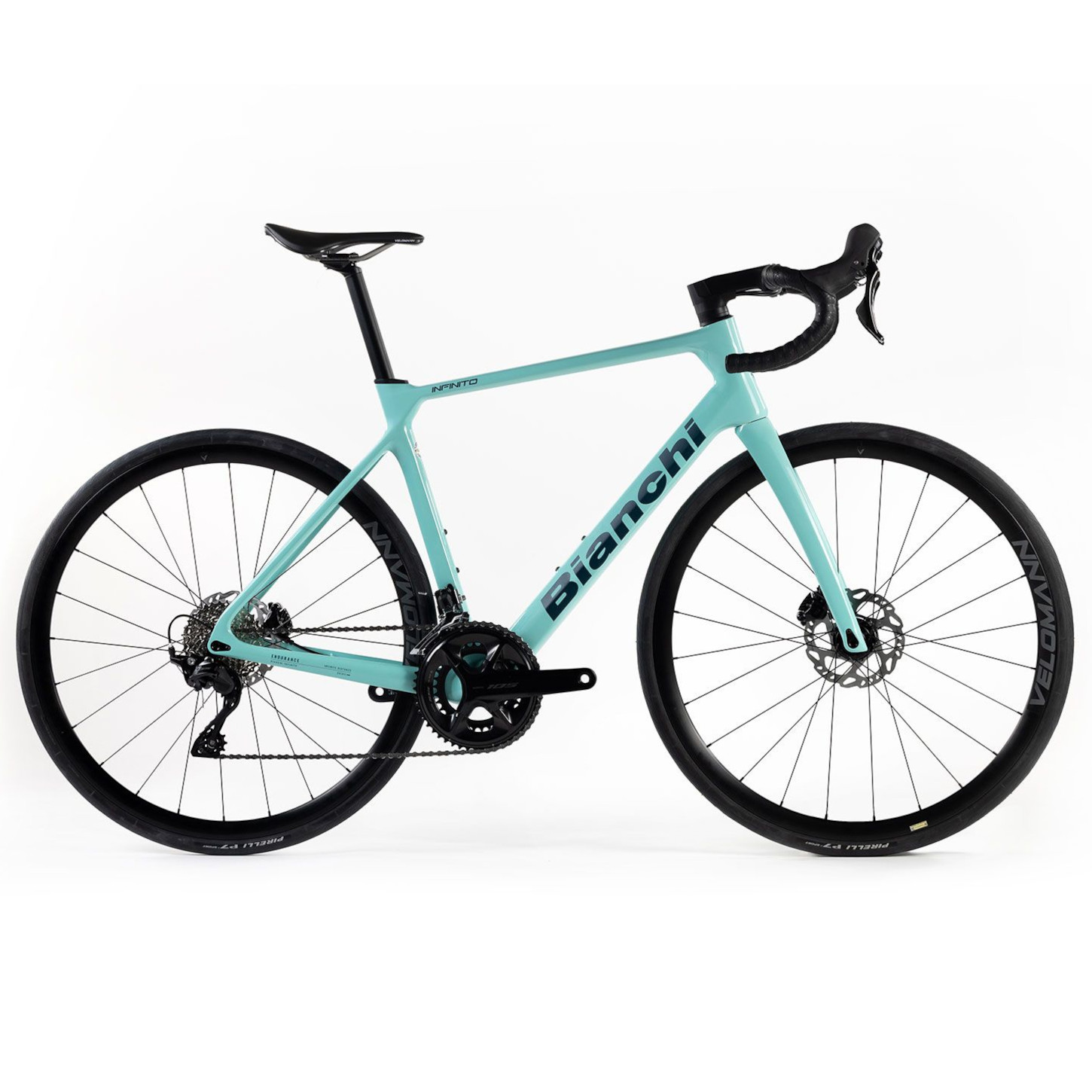 Picture of Bianchi INFINITO ICR Palladium - 105 - Carbon Road Bike - 2025 - CK16 / blue glossy - matt logo