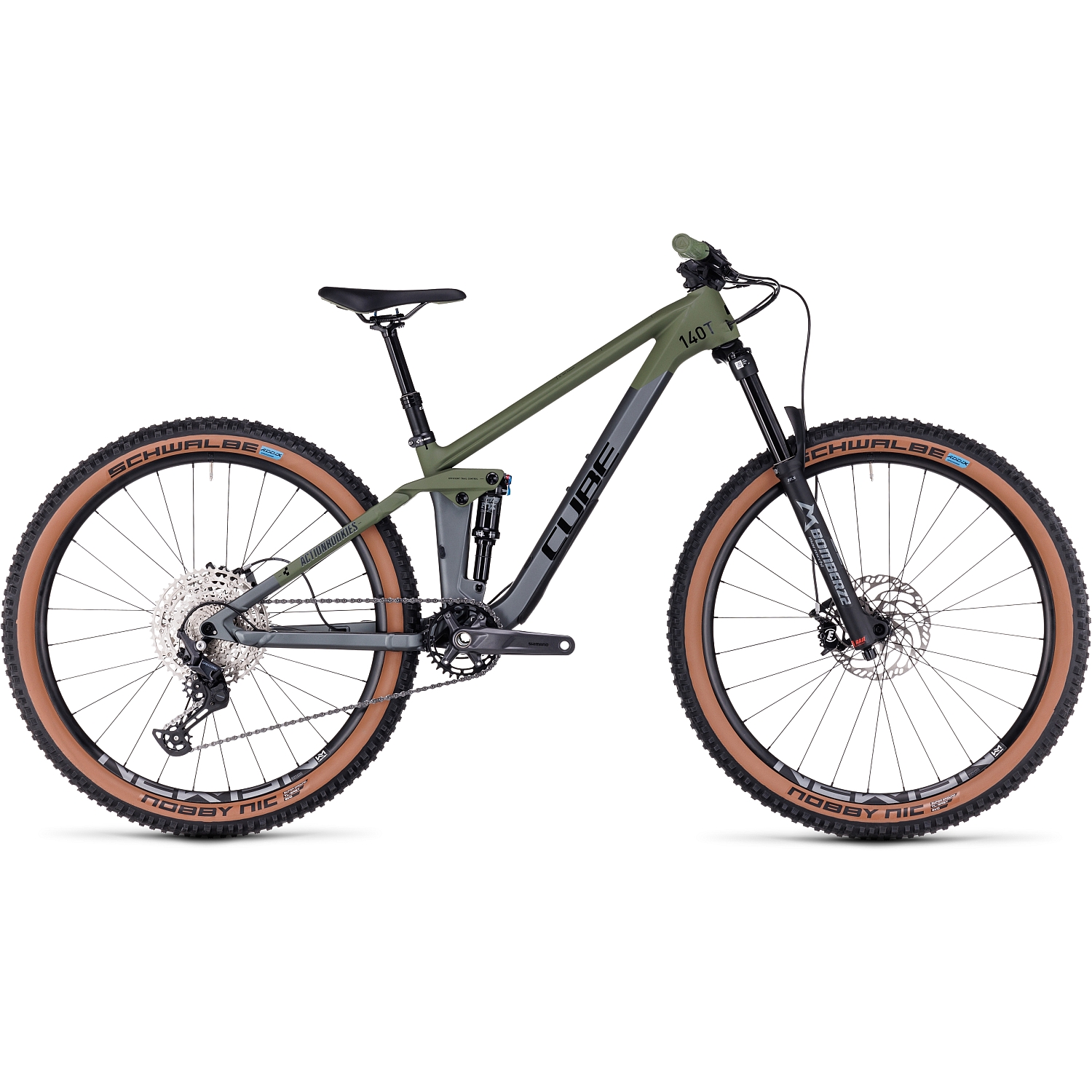 Picture of CUBE STEREO 140 HPC Rookie - 27.5&quot; Carbon Youth Mountainbike - 2023 - grey / olive