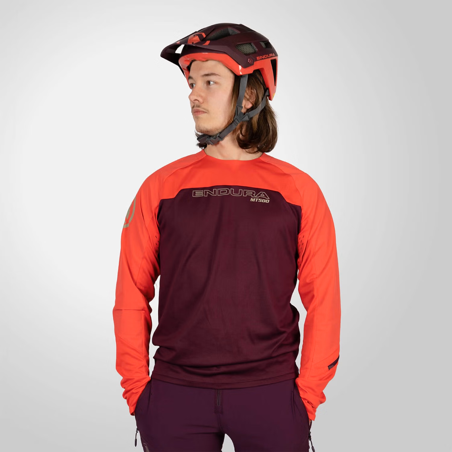 Endura MT500 Burner Long Sleeve Jersey Men aubergine BIKE24