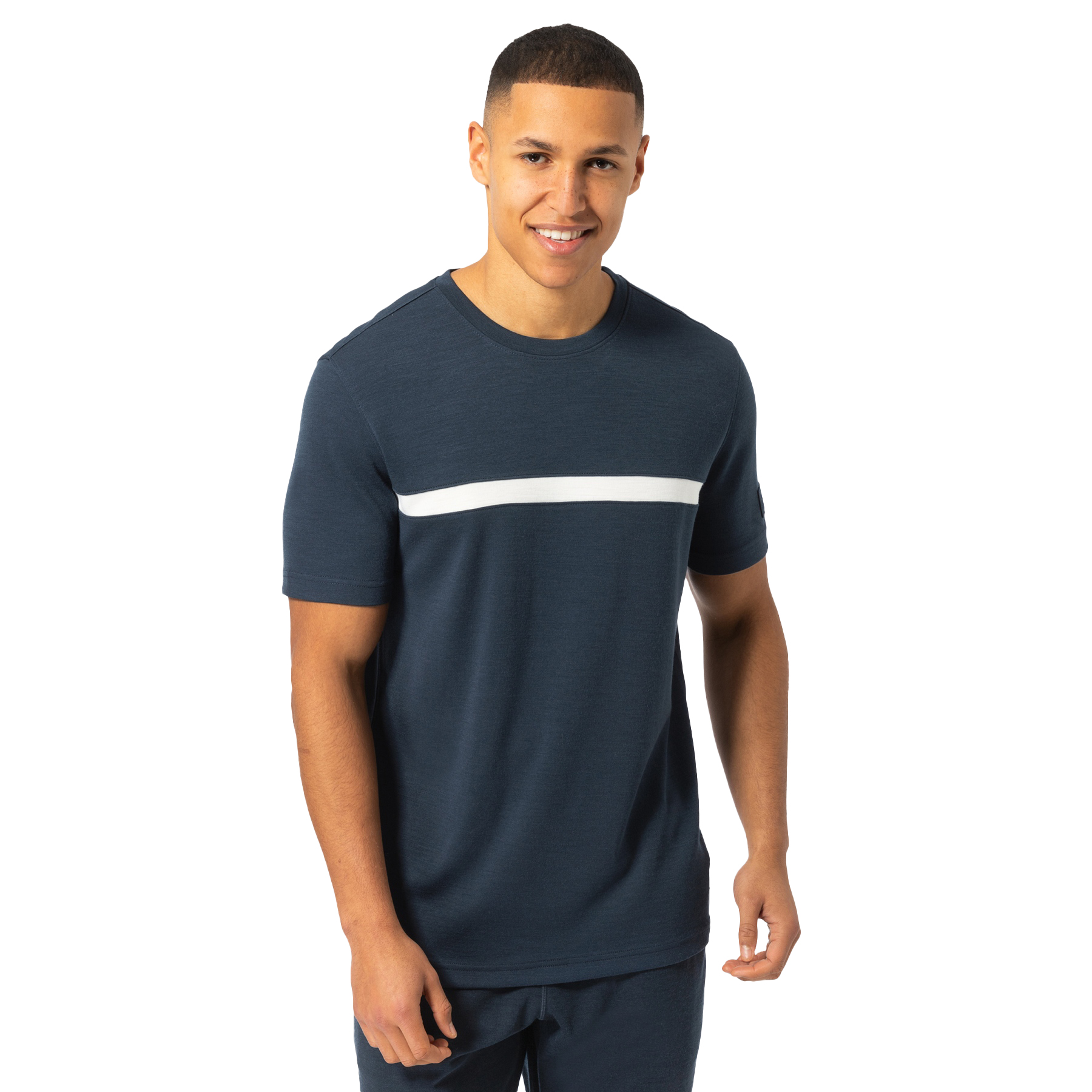Image of SUPER.NATURAL Montana Bio Tee Men - Blueberry/Fresh White