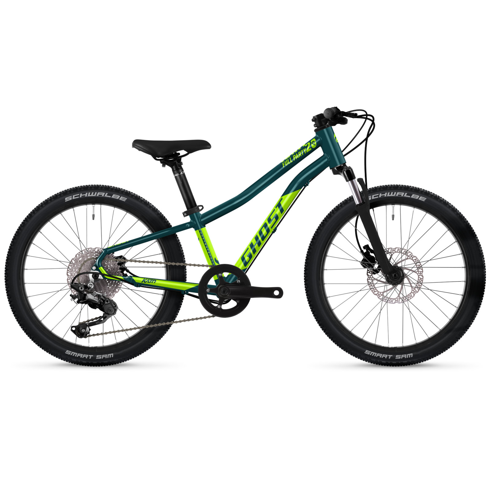 Picture of Ghost KATO FULL PARTY - 20&quot; Kids Bike - 2024 - dirty blue / metallic lime glossy