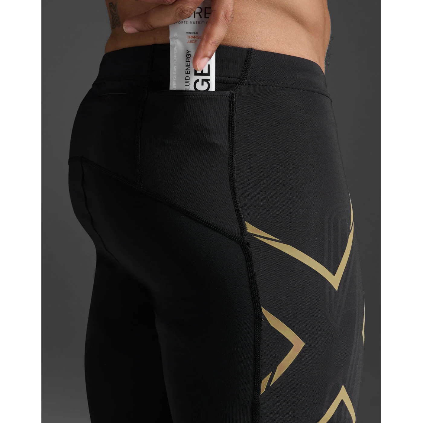 2XU Elite MCS Run Compression Shorts Men - black/gold reflective