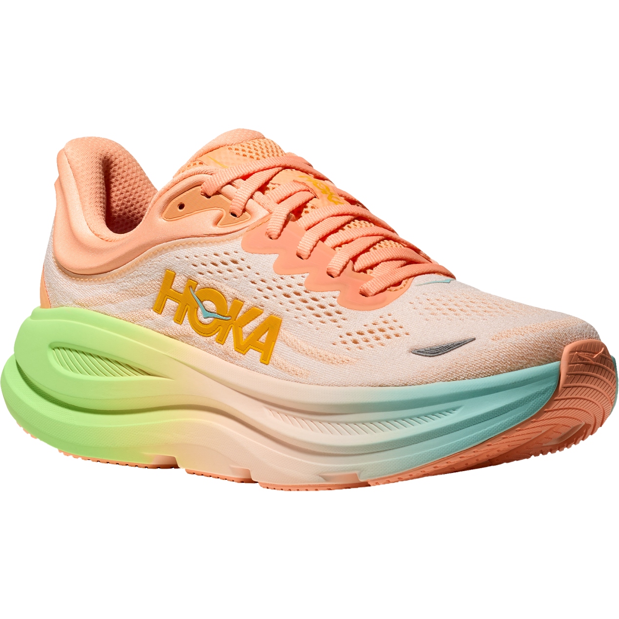 Photo produit de Hoka Chaussures Running Femme - Bondi 9 - frost / pale tangerine