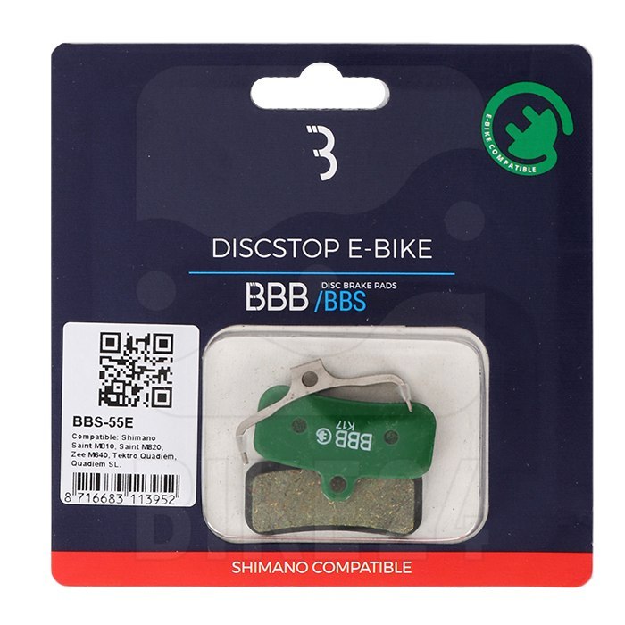 Image of BBB Cycling DiscStop BBS-55E E-Bike Brake Pads for Shimano Saint M810, Saint M820 & Zee M640 & Tektro Quadiem und Quadiem SL.