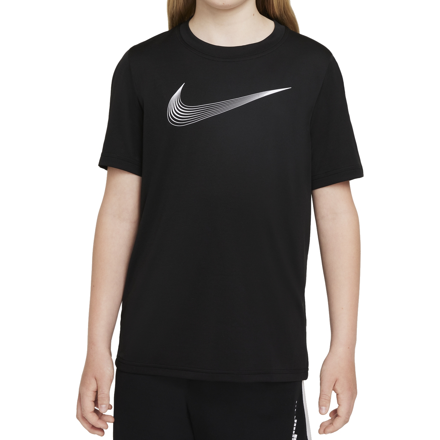Produktbild von Nike Dri-FIT Kurzarm-Trainingsoberteil für ältere Kinder - schwarz/weiss DM8535-010