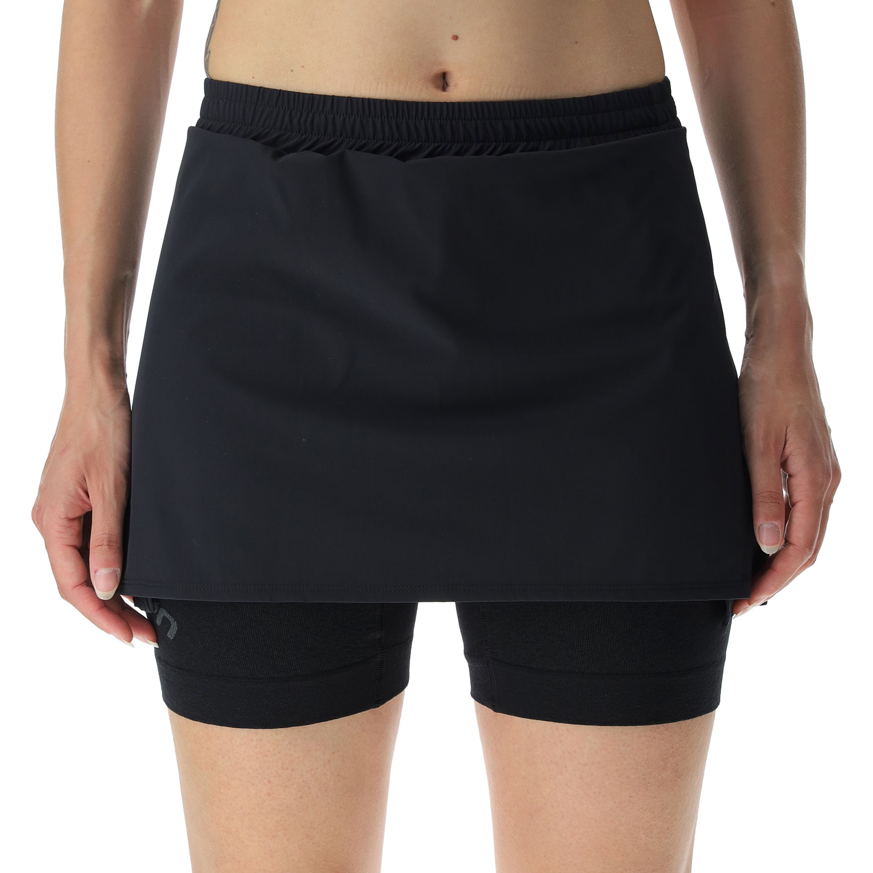 Picture of UYN Running Exceleration Performance 2In1 Skirt Women - Black/Cloud