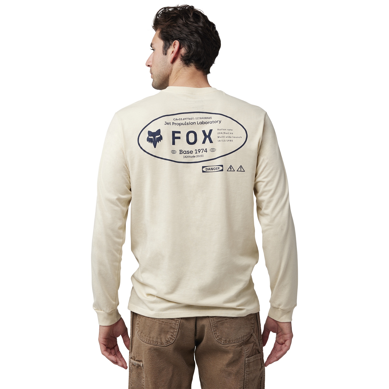FOX Stamped Long Sleeve Premium Tee Men - cream | BIKE24