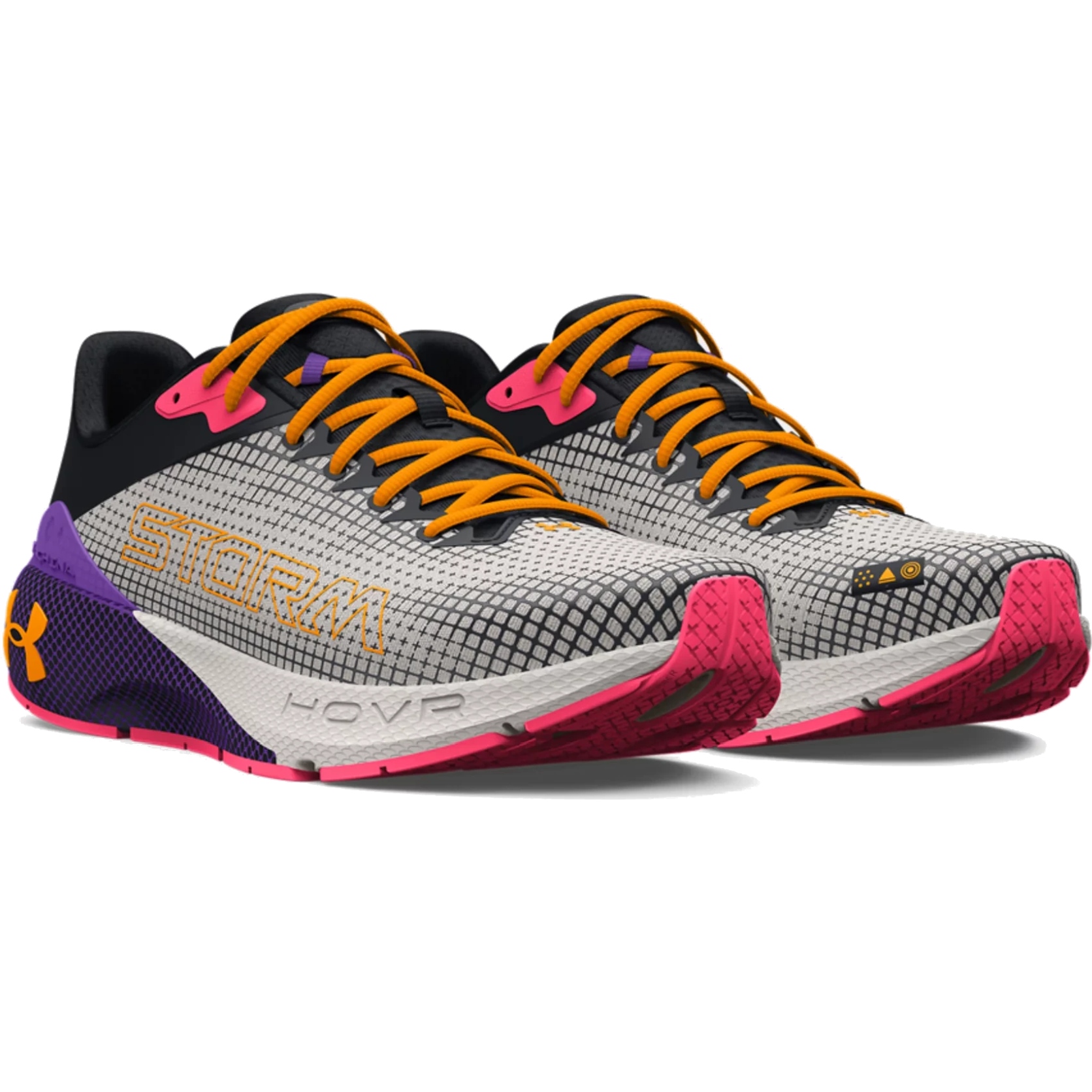Picture of Under Armour UA Machina Storm Running Shoes Women - White Clay/White Clay/Formula Orange