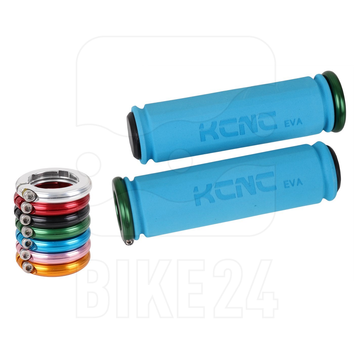 Picture of KCNC Lock-on Bar Grips with Lockring - blue/colored