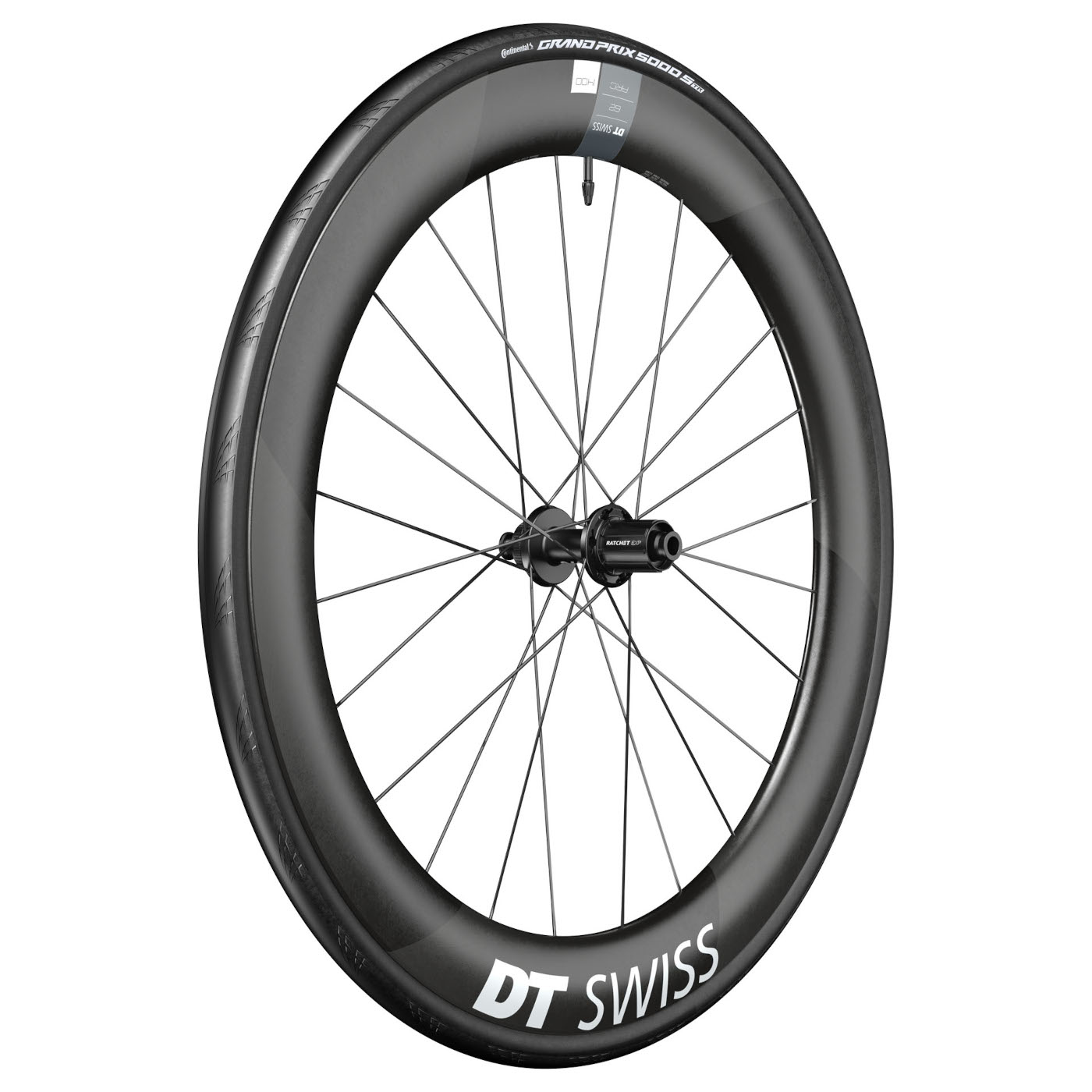 Колесная система DT Swiss | Continental WTS - Заднее колесо ARC 1400 DICUT 62 + складная шина GP 5000 S - 28