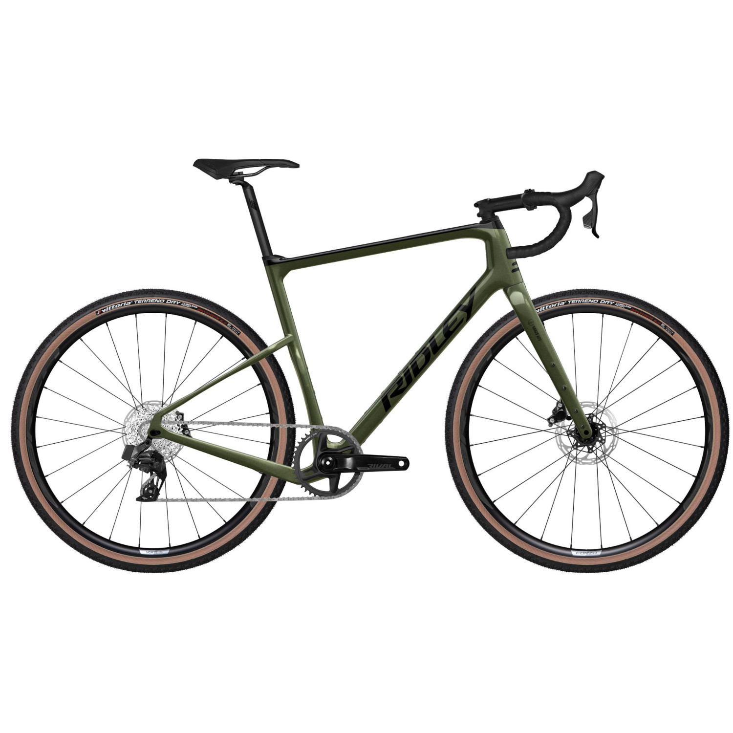 Photo produit de Ridley Vélo Gravel Carbone - KANZO ADVENTURE - Rival AXS XPLR - 2025 - army green metallic