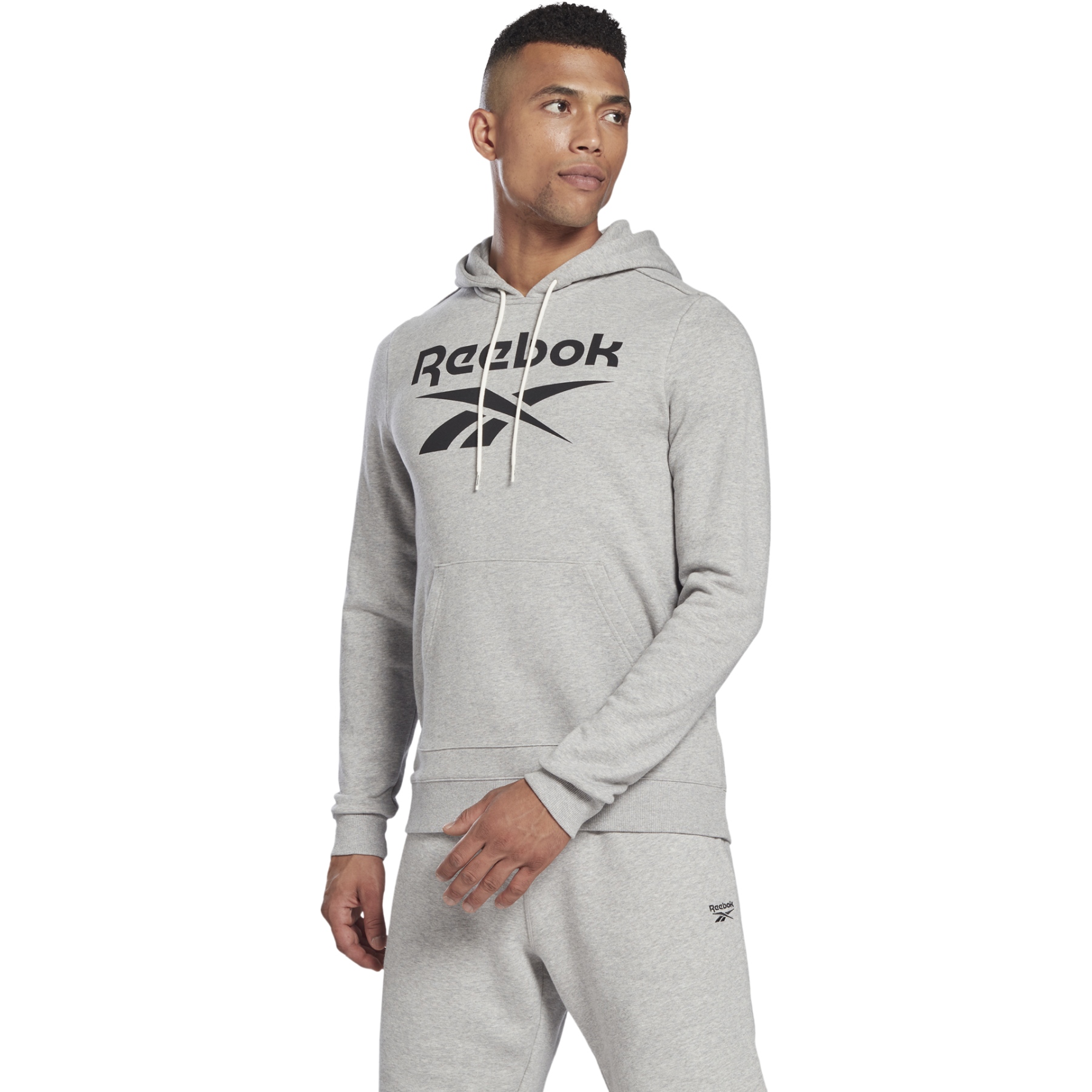 Picture of Reebok Identity Big Logo French Terry Hoodie Men - medium grey heather/black