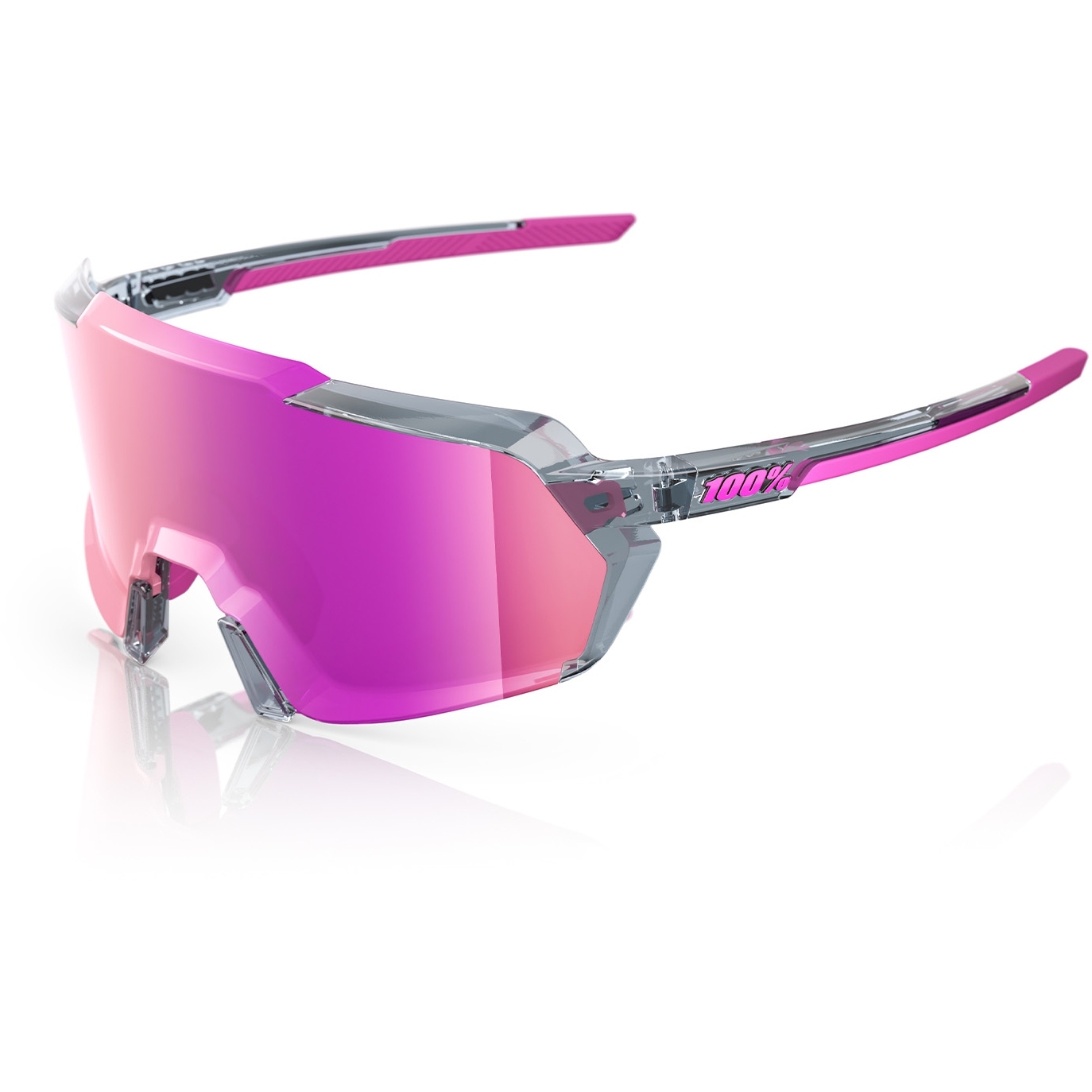 Image de 100% Lunettes - Korbin - Polished Translucent Grey / Purple Multilayer Mirror