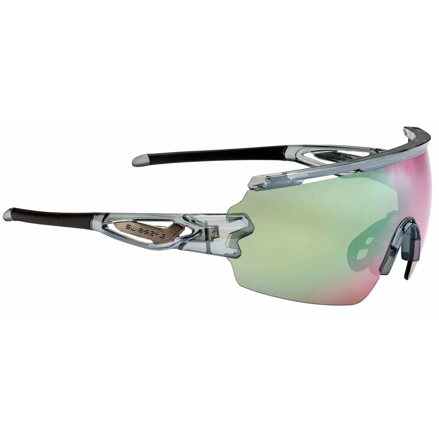 Picture of Swiss Eye Signal Glasses 13065 - Shiny Laser Crystal Grey/Black - Green Fluo Revo