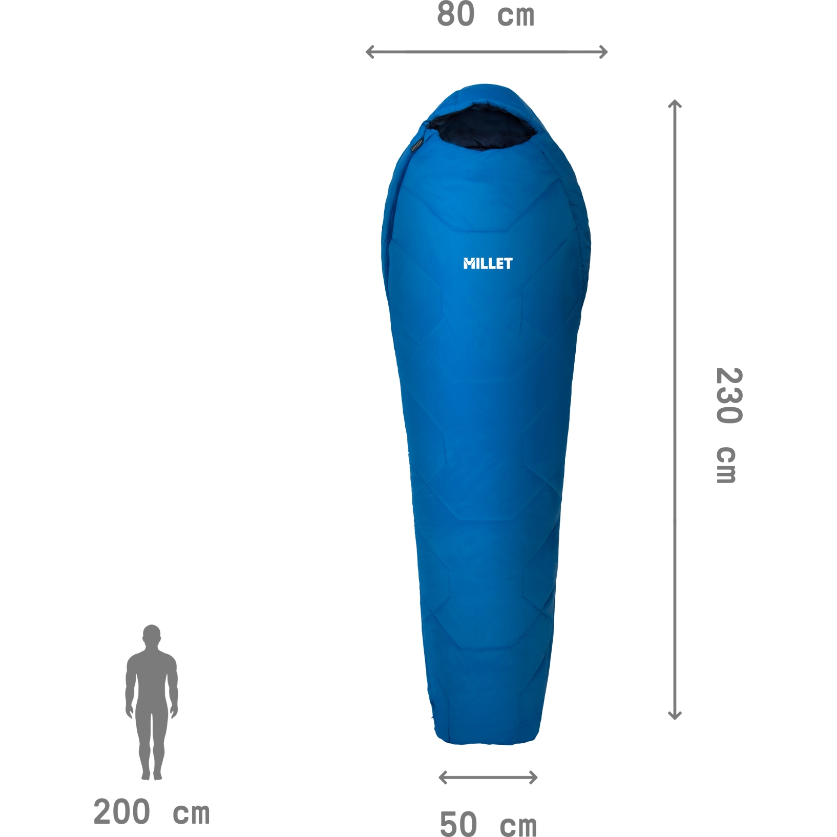 Millet Baikal 750 Sleeping Bag Long Zip left Sky Diver BIKE24