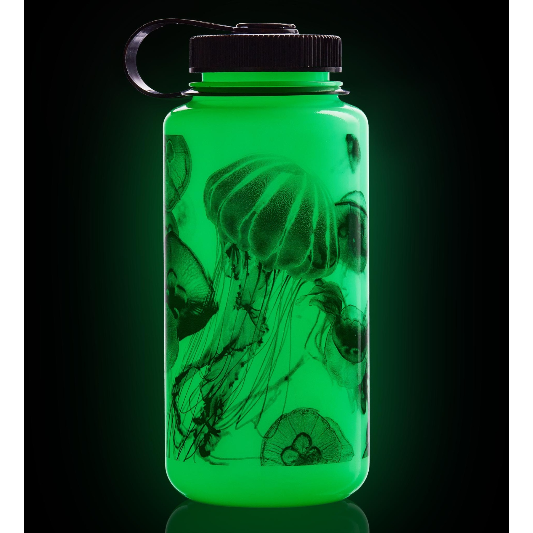 Nalgene Wide Mouth Sustain Bottle 1L - glow black jellyfish | BIKE24