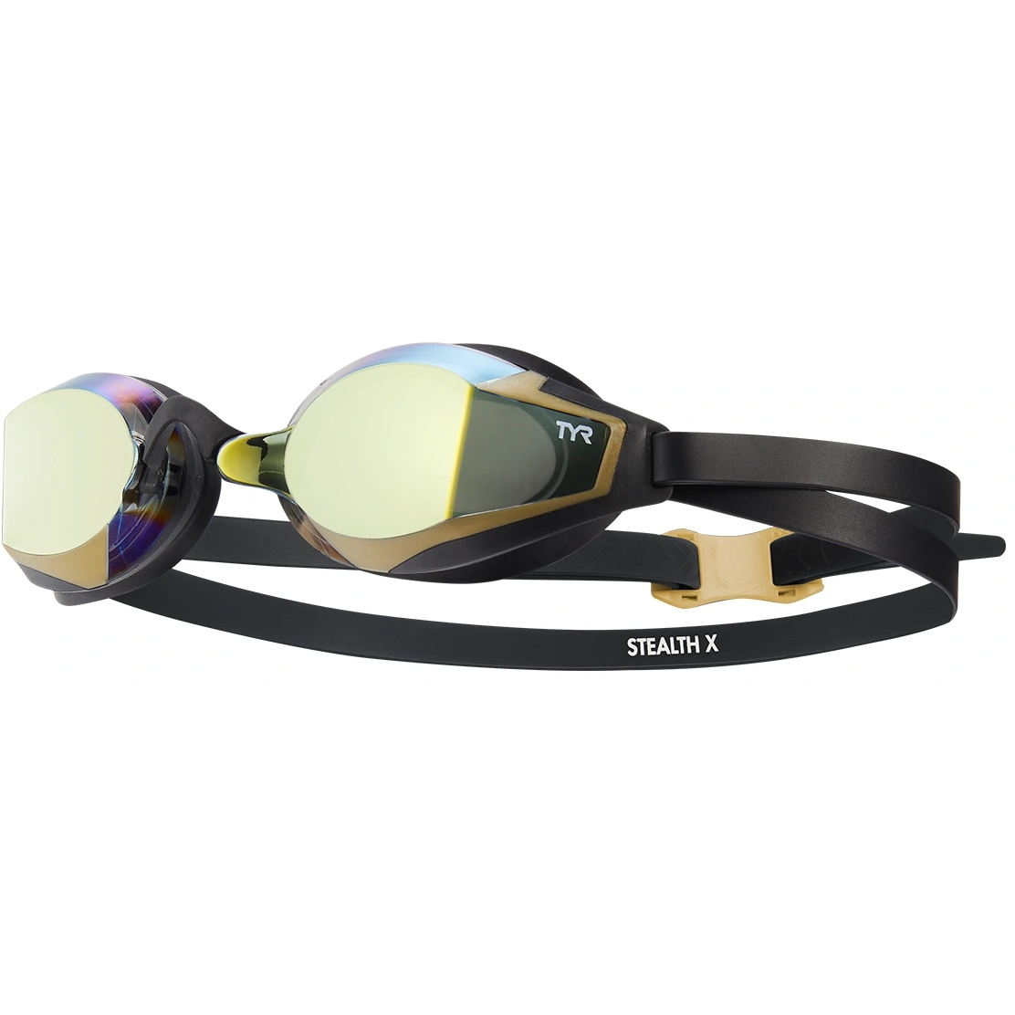 Produktbild von TYR Stlth-X Race Mirrored Schwimmbrille - gold/schwarz
