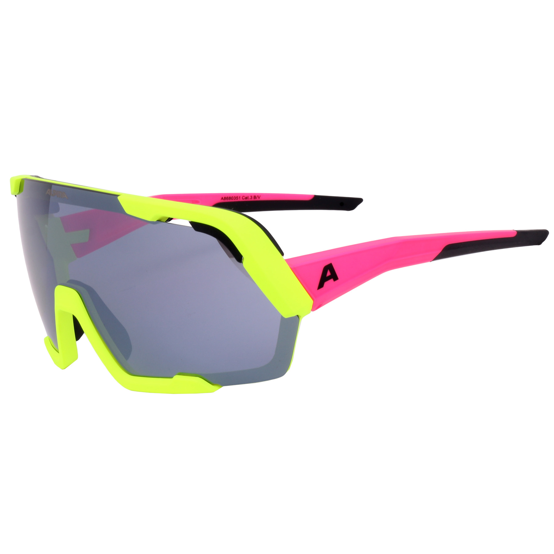 Picture of Alpina Rocket Bold Glasses - Neon-Pink Yellow Matt / Black Mirror