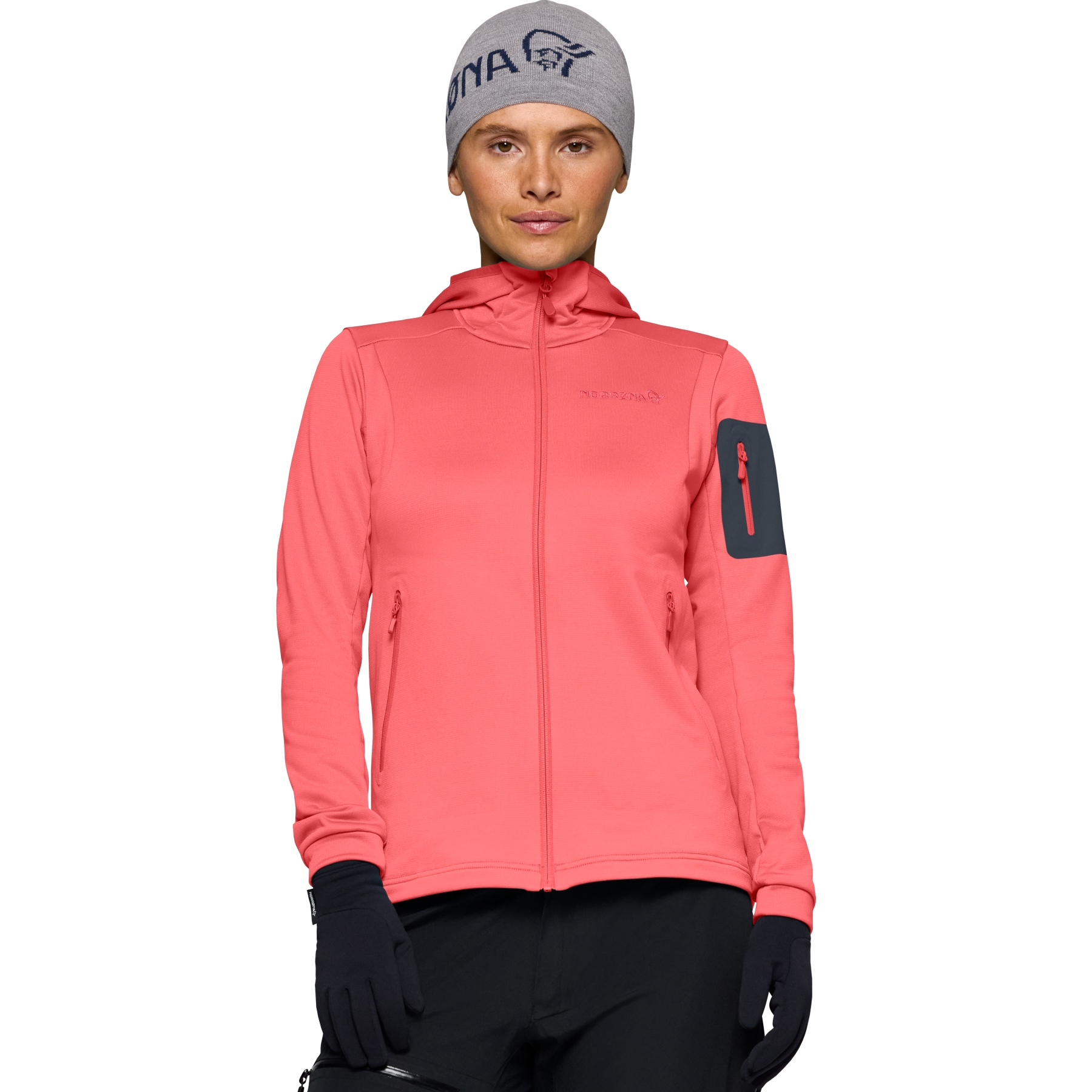Norrona falketind warm2 stretch Hood Jacket Women - Calypso Coral