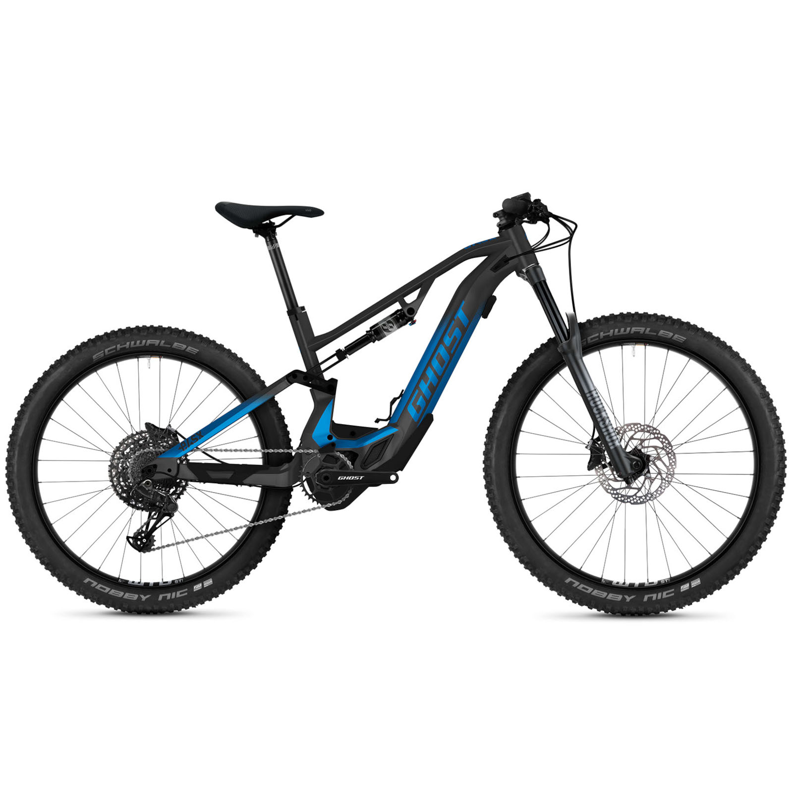 Foto de Ghost E-ASX 160 Essential - 29/27.5+&quot; Bicicleta Eléctrica de Montaña - 2022 - dark grey / light blue