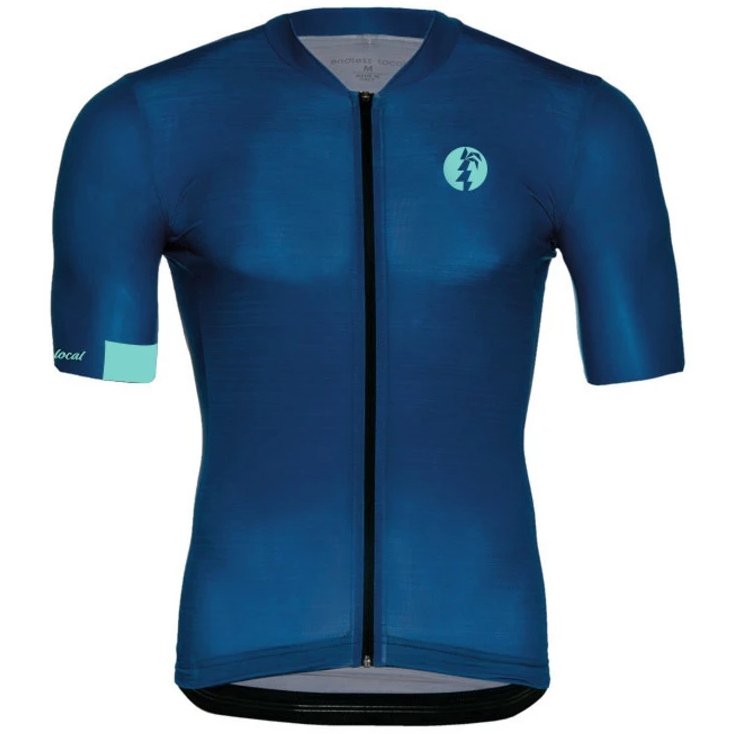Image of endless local Riedberg Road Short Sleeve Jersey Men - blue/azure
