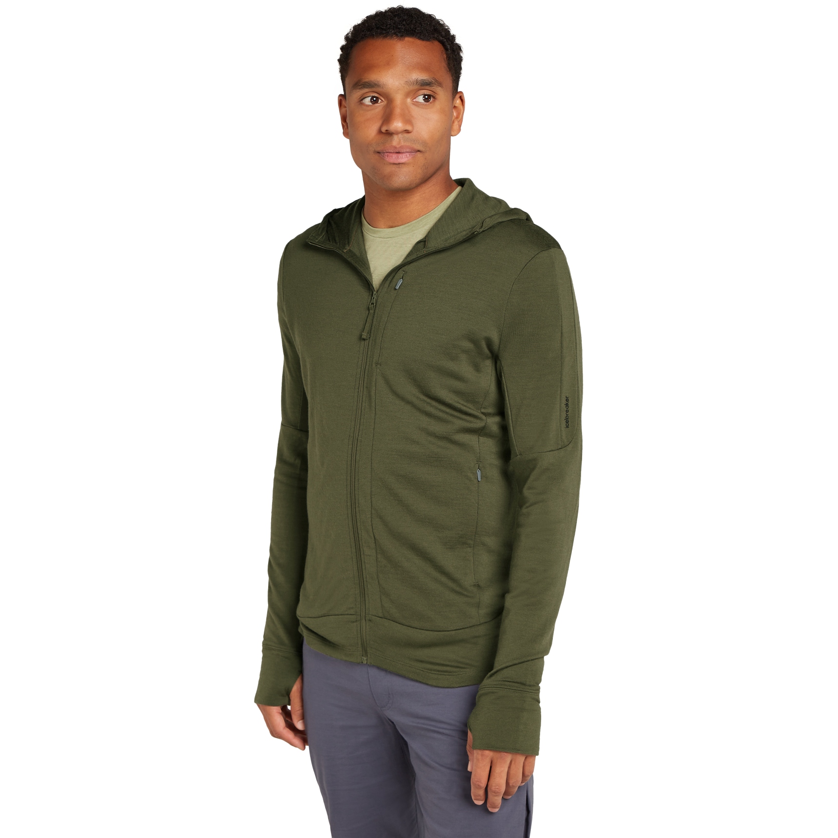 Icebreaker Merino 260 Quantum Long Sleeve Zip Hoodie Men Loden BIKE24