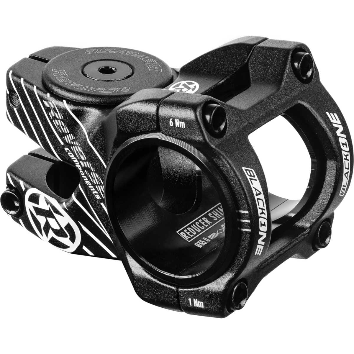 Productfoto van Reverse Components Black-One D-2 MTB Stem | 35mm - 31.8/35mm - black/white