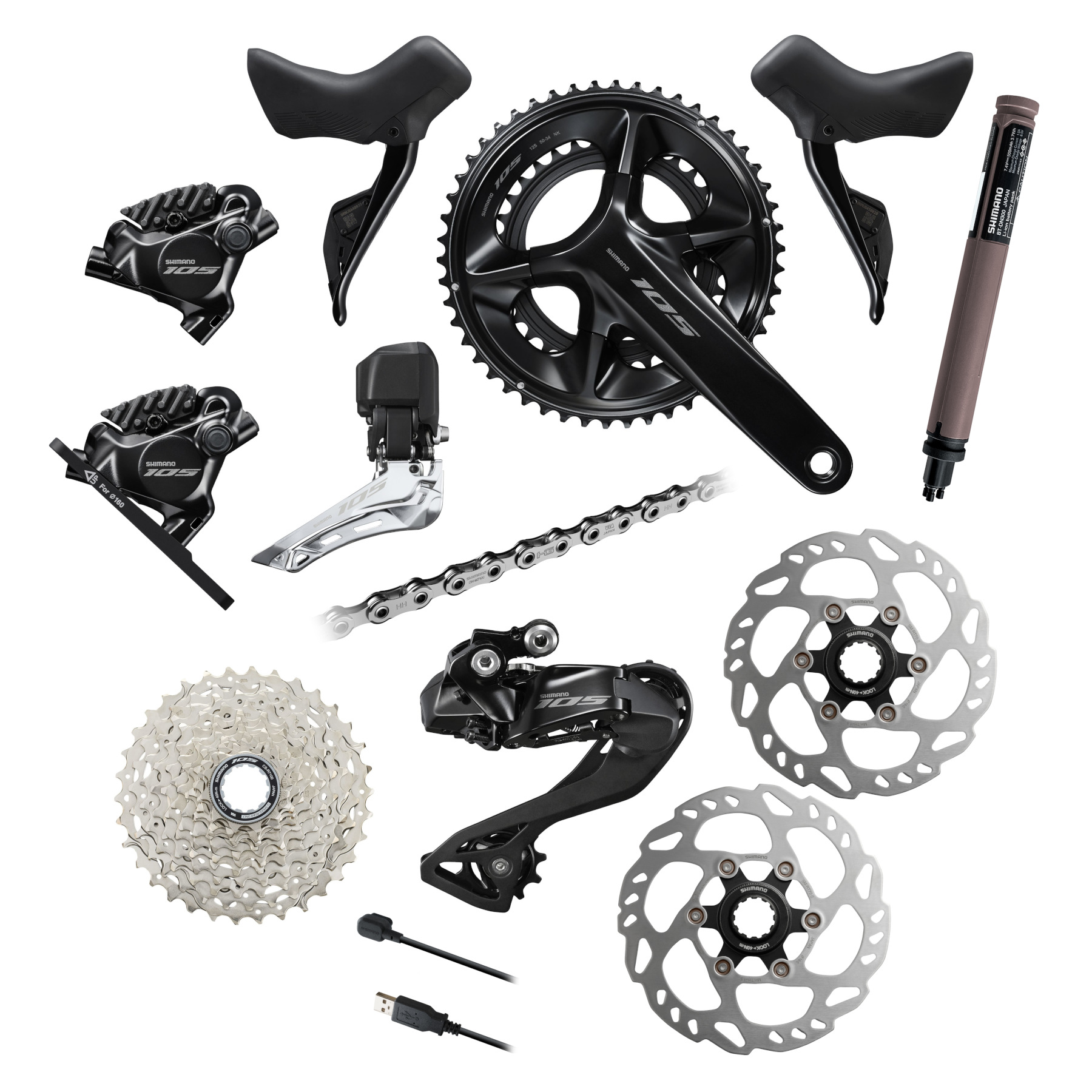 Picture of Shimano 105 R7100/R7150 Groupset - Di2 | 2x12-speed